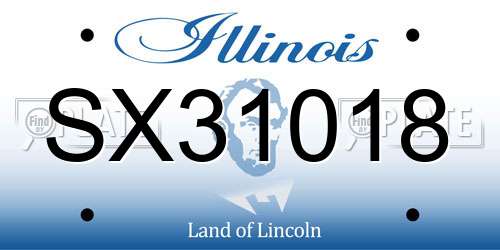SX31018 Illinois License Plate
