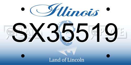 SX35519 Illinois License Plate