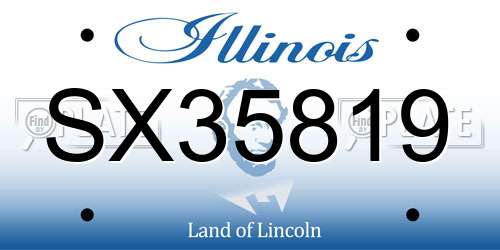 SX35819 Illinois License Plate