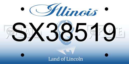 SX38519 Illinois License Plate