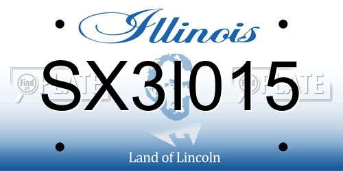 SX3I015 Illinois License Plate