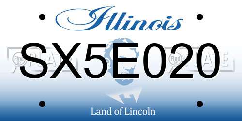 SX5E020 Illinois License Plate
