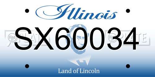 SX60034 Illinois License Plate