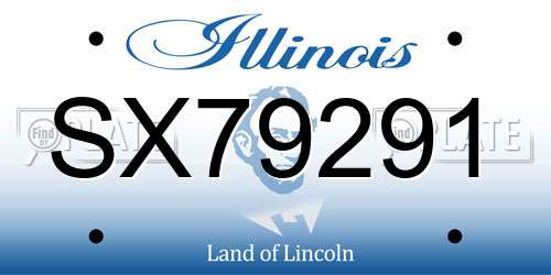 SX79291 Illinois License Plate