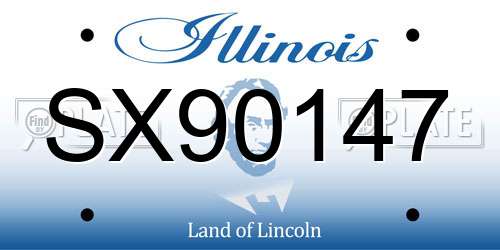 SX90147 Illinois License Plate