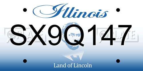 SX9Q147 Illinois License Plate