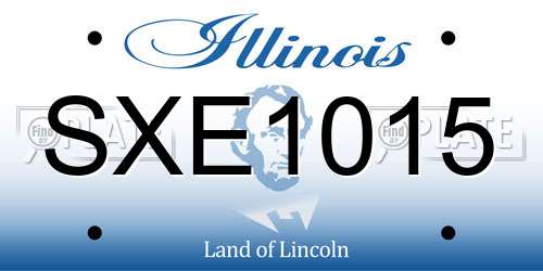 SXE1015 Illinois License Plate