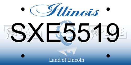 SXE5519 Illinois License Plate