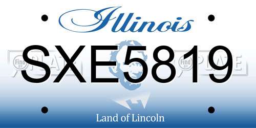 SXE5819 Illinois License Plate