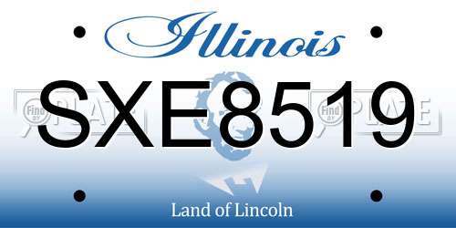 SXE8519 Illinois License Plate