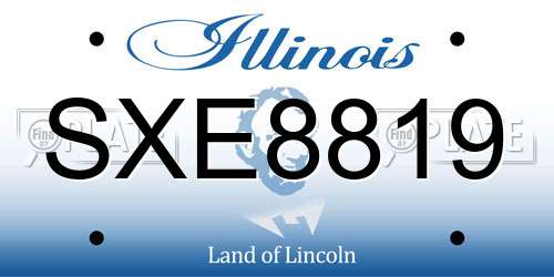 SXE8819 Illinois License Plate