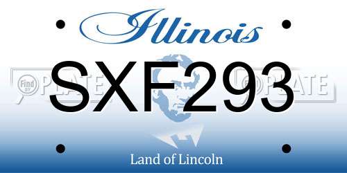 SXF293 Illinois License Plate