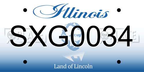 SXG0034 Illinois License Plate