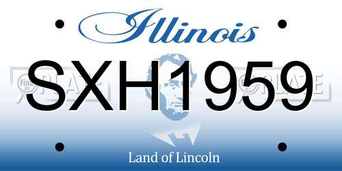 SXH1959 Illinois License Plate