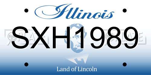 SXH1989 Illinois License Plate