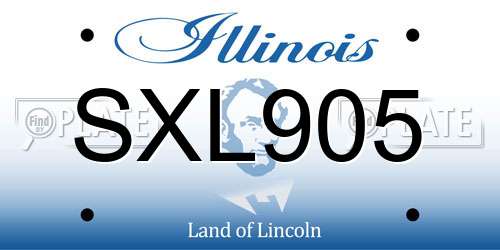 SXL905 Illinois License Plate