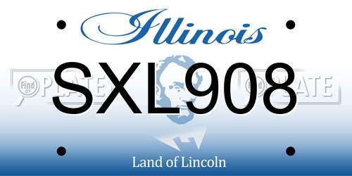 SXL908 Illinois License Plate