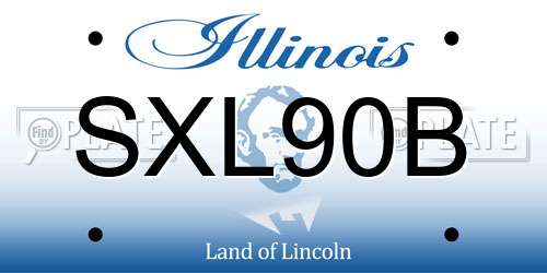 SXL90B Illinois License Plate