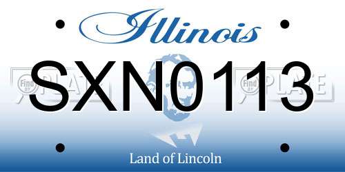 SXN0113 Illinois License Plate