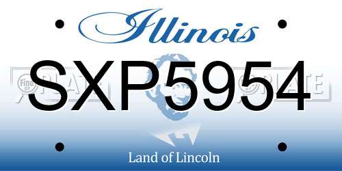 SXP5954 Illinois License Plate