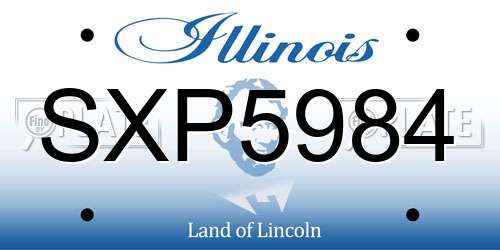 SXP5984 Illinois License Plate