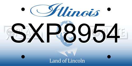 SXP8954 Illinois License Plate