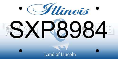 SXP8984 Illinois License Plate