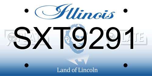 SXT9291 Illinois License Plate