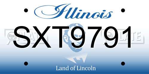 SXT9791 Illinois License Plate