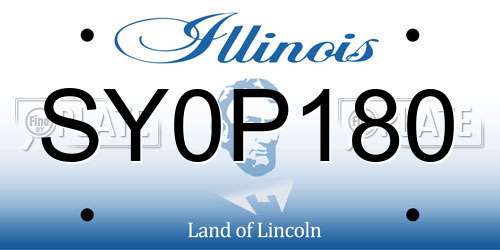 SY0P180 Illinois License Plate