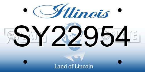 SY22954 Illinois License Plate