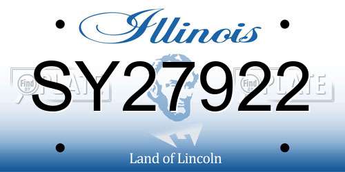 SY27922 Illinois License Plate