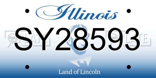 SY28593 Illinois License Plate
