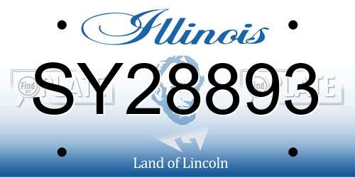 SY28893 Illinois License Plate