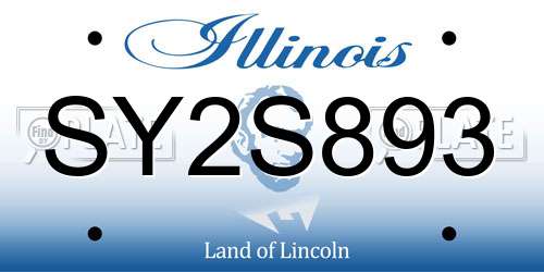 SY2S893 Illinois License Plate