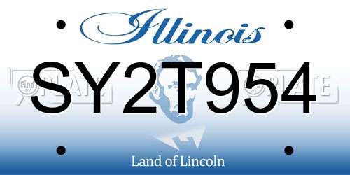 SY2T954 Illinois License Plate