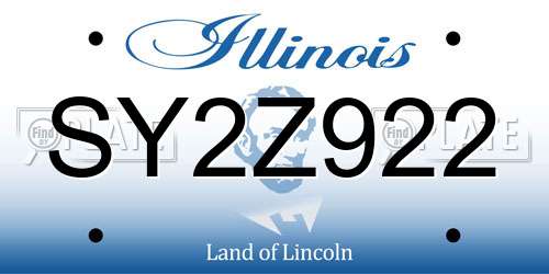 SY2Z922 Illinois License Plate