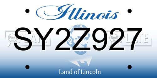 SY2Z927 Illinois License Plate
