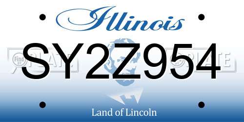 SY2Z954 Illinois License Plate