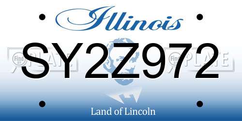 SY2Z972 Illinois License Plate