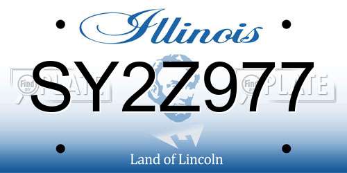 SY2Z977 Illinois License Plate