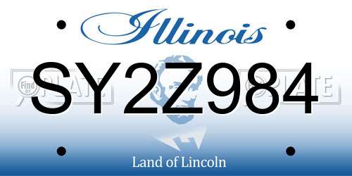 SY2Z984 Illinois License Plate