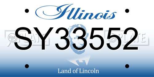 SY33552 Illinois License Plate