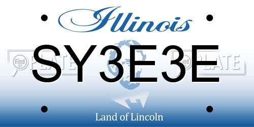 SY3E3E Illinois License Plate