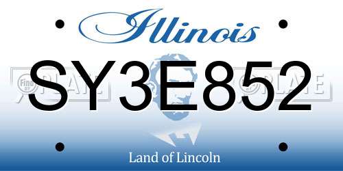 SY3E852 Illinois License Plate