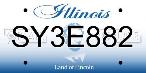 SY3E882 Illinois License Plate