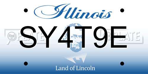 SY4T9E Illinois License Plate