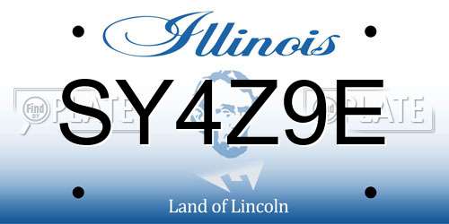 SY4Z9E Illinois License Plate