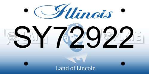 SY72922 Illinois License Plate