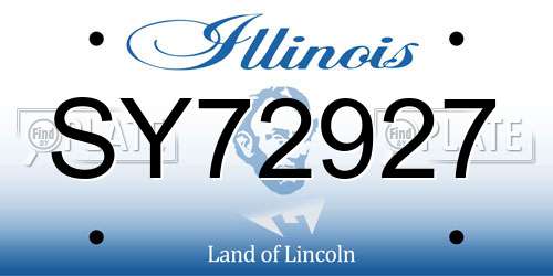 SY72927 Illinois License Plate